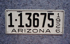 1926 Arizona License Plate