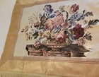 French Country Tapestry Wall Hanging Tan Velvet   Woven Floral   Fringe 44 x37 