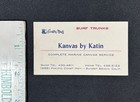 1959 Original Vintage Kanvas By Katin Surf Trunks Business Card Very Rare