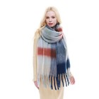 Plaid Scarf Women Chunky Winter Warm Thick Oversized Blanket Wrap Shawl