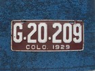 1929 Colorado Guest   Visitor License Plate