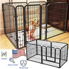 6 Panels Dog Pen Pet Playpen Kennel Fence Puppy Exercise Barrier Outdoor Indoor