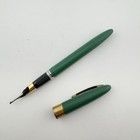 Vintage Sheaffer Snorkel White Dot Fountain Pen W  14k Gold Nib Green