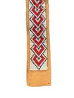  Vintage Native American Handmade Leather Seed Belt Red White