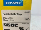 Dymo 1868807 Flexible Cable Wrap 3 4  X 18  Black On White