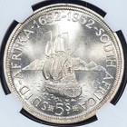 Silver Prooflike 1952 South Africa 5 Shillings Capetown   Ngc Pl67
