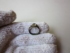 Ancient Byzantine Or Medieval Bronze Ring With Transparent White Stone   Glass 