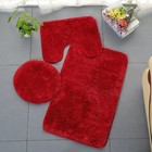 Mesase Special Offers Clearance 3pc Bathroom Set Rug  Toilet Lid Cover Plain Sol