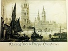 Vintage Holiday Card Wishing You A Happy Christmas