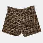 Fendi Kids Brown Zucca Pattern Jacquard Knit Shorts 10 Yrs