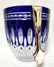 Waterford Signed Ice Bucket Clarendon Cobalt Blue Cut To Clear Bin04 Ds36