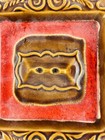 1960s Vintage California Pottery Mid Century Glazed Square Ceramic Ashtray