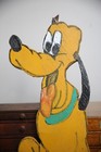 Vintage Walt Disney Pluto Goofy Dog Wooden Sign Wood Store Display Cartoon