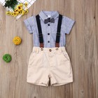 Newborn Infant Baby Boys Gentleman Short Suit Romper Bodysuit Outfit Clothes Set