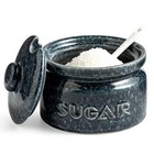 Sugar Bowl With Lid And Spoon  Sugar Container Sugar Dish 10oz  Blue Classic