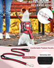 Service Dog Vest Harness And Leash Set 10 Patches Red Xs   Adjustable Reflective