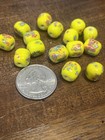 Lot Of 15 Vintage Japanese Vintage 1950s Millefiori Yellow Beads