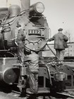 Engineers On Steam Locomotive  1112 In Train Railyard  1930 s Snapshot Photo