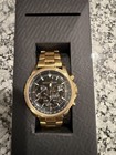 Michael Kors Men s Gold Chronograph Wristwatch Black Dial Multi-dial With Box