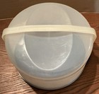 Tupperware Round Cake Taker Blue Base With Handle  3062b-1 