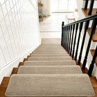 36  X 9 5  Plush Carpet Stair Treads Cover Set Extended Bullnosed Self Adhensive