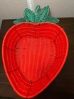 New Strawberry Woven Storage Basket Summer Pool Party Bbq Red   Green
