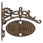 Large Welcome Go Away Metal Sign Cast Iron Antique Style Vines Heavy Duty 11 5 