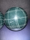 Vintage Sportcraft Bocce Ball 2 Green Geometric Balls 4 1 2   