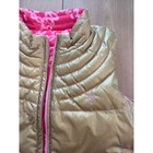 Lilly Pulitzer Girls Reversible Puffer Vest Gold Metallic Pink Palm Tree Print