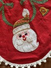 Bucilla 1974 Jeweled Felt Christmas Tree Skirt Ring Of Santas  1873 Complete 45 