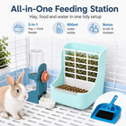 Rabbit Hay Feeder And Water Bottle Set  500ml Bunny Water Dispenser With Food Bo