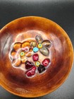 Vintage Mid Century Modern Enamel On Copper Abstract Trinket Dishe