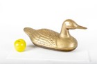 Vintage Weighted Cast Brass Duck Form Door Stop