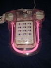 Vtg 1980s Clear Lucite Light Up Neon Pink Push Button Phone Tested Working