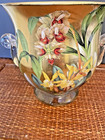 Scott Potter Glass Urn Vase Orchid Decoupage And Gilding Under Glass 9  Tall