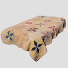 Antique Vintage Handmade Feedsack Star Quilt Hand Pieced 38 X 57