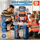 Kids Tool Bench Set With Electric Drill   Work Clothes  68 Pcs Realistic Todd   