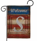 Patriotic S Initial Garden Flag Americana Decorative Gift Yard House Banner