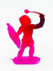 Vintage Toy Deep Red To Hot Pink Translucent Plastic Figure  Unmarked