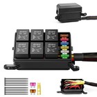 Universal 12v Waterproof Automotive 6 Way Pre-wired 6 Ato Fuse Relay Box Block