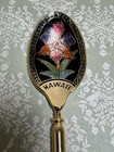 Hawaii Cloisonn   Enamel Gold Toned Metal Collector Spoon