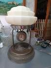 Rare Art Nouveau Art Deco Clock Lamp Antique