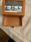 Melannco Wooden Photo Box Holds 4x6 Photos With Bottom Drawer Storage