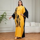 Embroidery Abaya Long Maxi Dress Oversize Kaftan Islamic Robes Ramadan Dresses