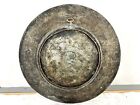 Antique Forged Turkish Ottoman Engraved Writing Copper Tinned Plate Dish 11 