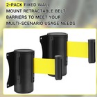 Therwen 2 Pcs Retractable Belt Barrier Fixed Wall Mount Caution Belt 10 Feet Cro