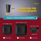 16 Piece Plastic Plates Bowls Set For 4 Square Dinnerware Set Kitchen Tableware