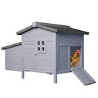 Wooden Chicken Coop W  Nesting Box Poultry Hutch Hen House For 4-6 Chickens