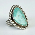 Vintage Native American Navajo Sterling Silver Turquoise Ring Size 6 75
