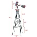 Windmill 8ft Yard Garden Metal Ornamental Wind Mill Weather Resistant Decoration